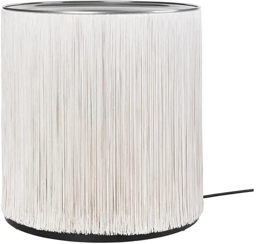 Gubi Model 597 Floor Lamp Polished Aluminium/Cream Fringe
