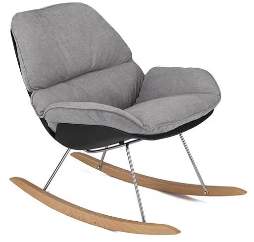 Milano rocking chair with grey fabric