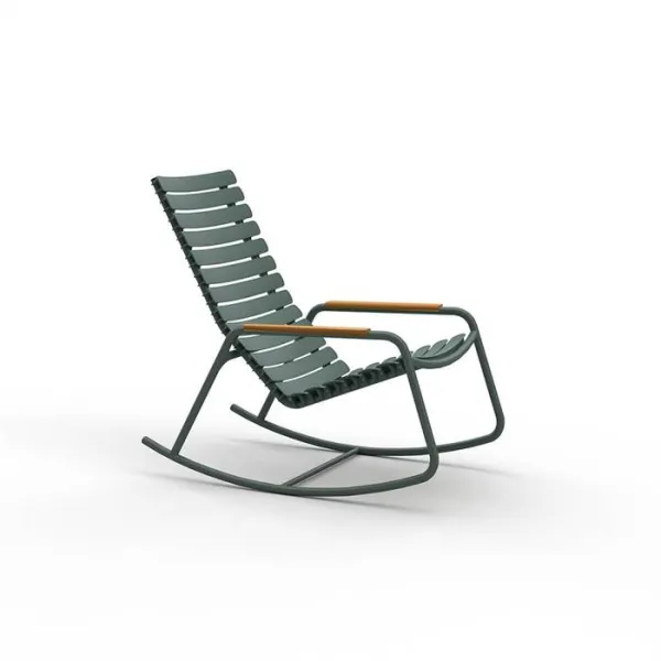 HOUE ReCLIPS rocking chair made of recycled plastic with bamboo - Olive Green