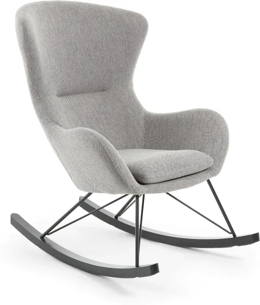 Vania, Rocking Chair, grey/black, fabric