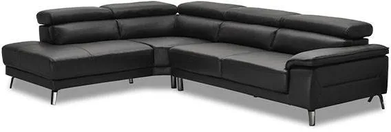 Napoli corner sofa - black leather