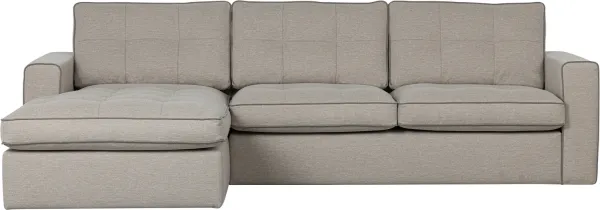 Lisa, Left-facing corner sofa, natural, H87x170x280 cm, fabric