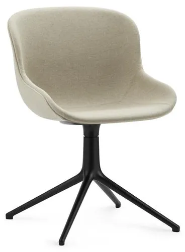 Normann Copenhagen Hyg Swivel Chair Upholstered Black Aluminium/Main Line Flax MLF20