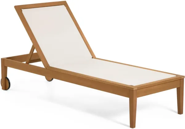 Caterin, Outdoor sun lounger, white, solid wood