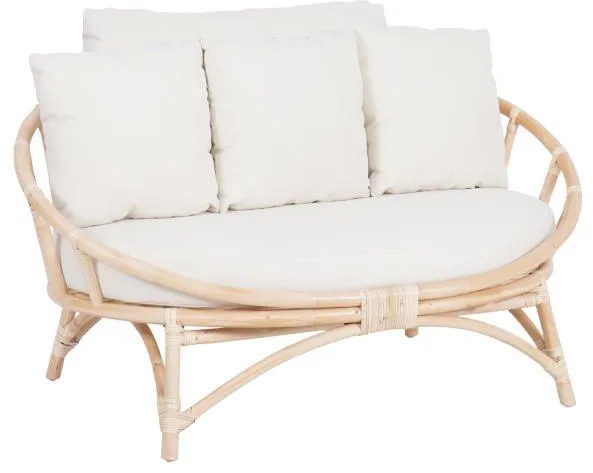 Muscat 2-seater lounge sofa white 127x102x70cm