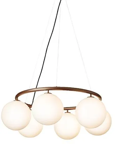 Nuura Miira 6 Circular Chandelier Dark Bronze/Opal White