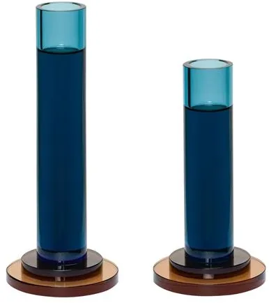 Hübsch Comet Candle Holders Set of 2 Blue