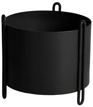 Woud Pidestall Indoor Plant Small Black