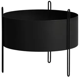 Woud Pidestall Indoor Plant Medium Black