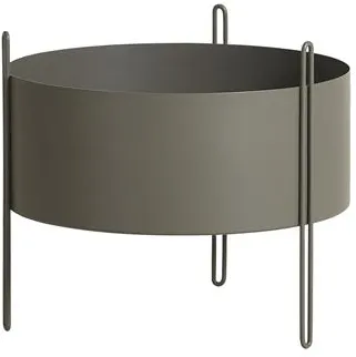 Woud Pidestall Flower Pot Medium Taupe