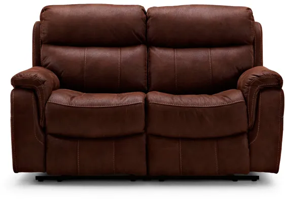 HAGA Arizona 2 cinema sofa w. electric recliner - brown microfiber fabric