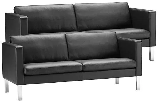Stouby Bace sofa set 2+3 pers. with black leather