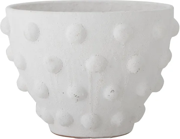 BLOOMINGVILLE Rokiya Decorative Flower Pot, White, Terracotta